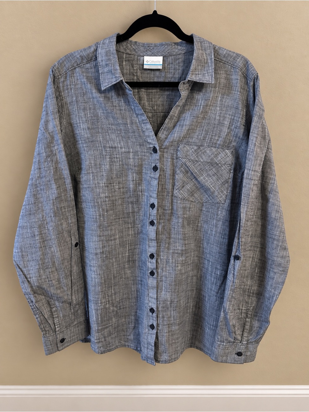 Columbia Men’s Blue-Grey Casual Button-Down Shirt